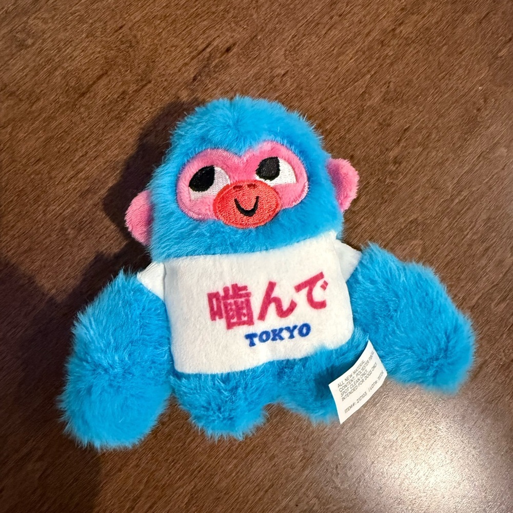 Bark Box Macaque Momoko Monkey Tokyo Playcation Plush Blue Size S Dog Toy